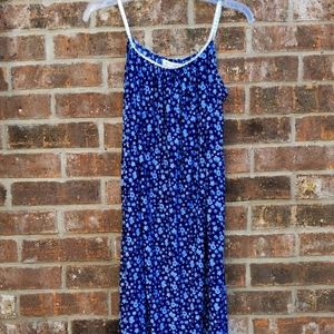 Seven Islands New York Striaght Blue Strap Small Floral Print Dress Size M